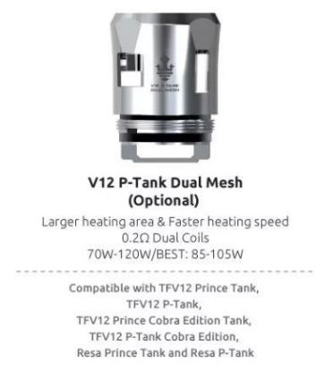 Picture of Smok V12 P-tank Dual Mesh Coil 0.2 Ohms Pack